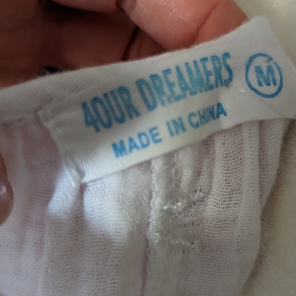 4our dreamers white cotton midi tiered summer dress size Medium M - Picture 4 of 7